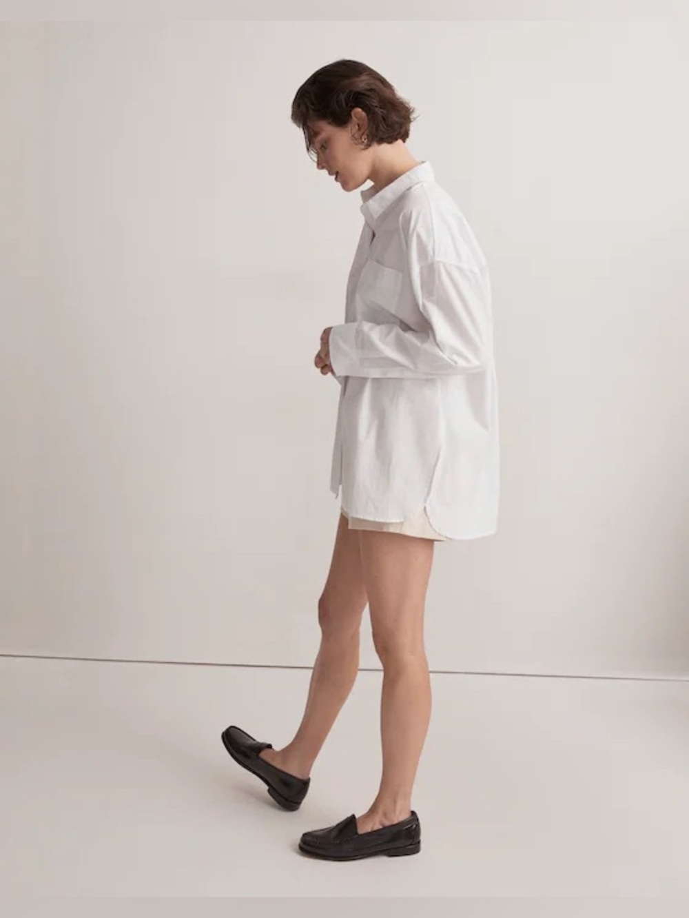 NWT Madewell The Signature Poplin Oversized Shirt in White - Picture 3 of 7